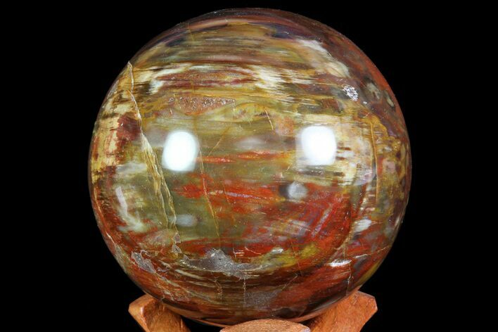 Colorful Petrified Wood Sphere - Madagascar #71422